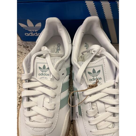 NEW ADIDAS ORIGINALS SAMBAE Women's 8.5 White/ Wonder Blue - Picture 7 of 12
